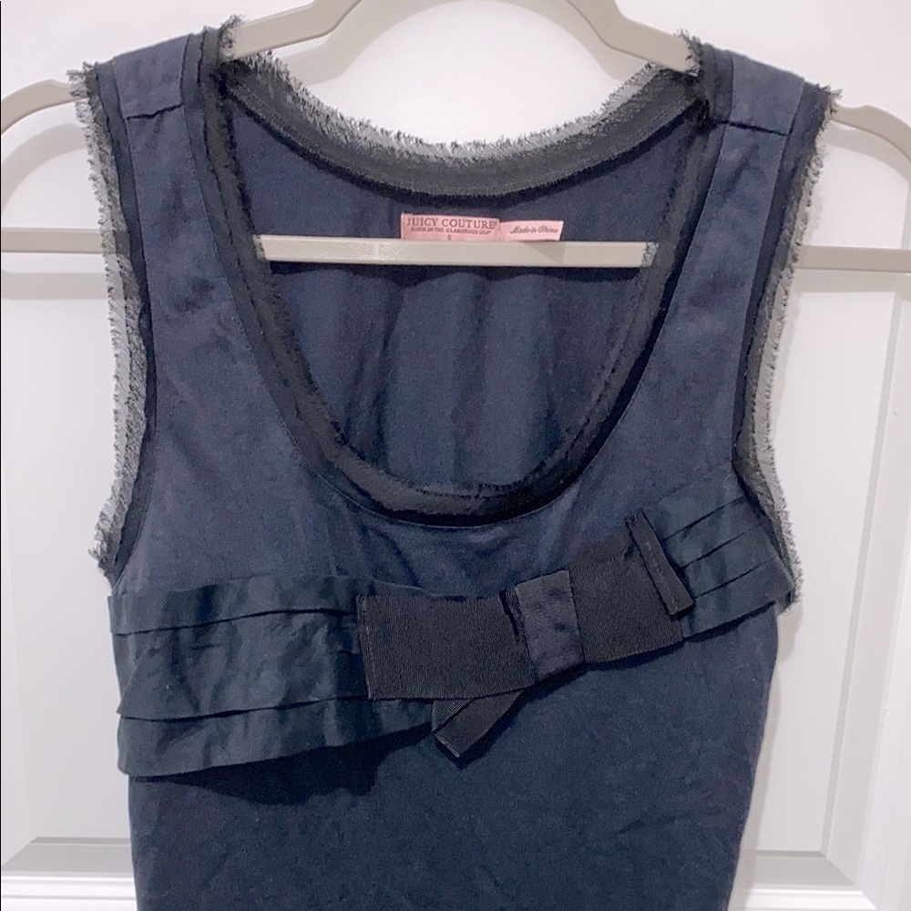 Juicy Couture Navy Sleeveless Top with Bow and Eyelash detail
